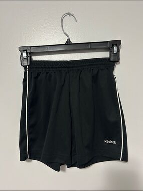Reebok Black Athletic Shorts with White Piping